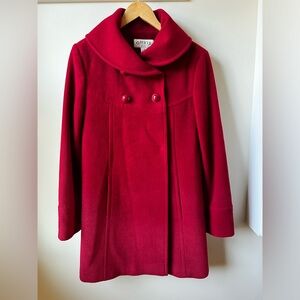ORVIS Red Double Breasted Swing Coat Wool‎ Blend Vintage Luxury Feminine Cozy 8